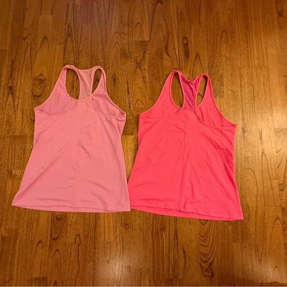 Lot of 2 Under Armour Racerback Tanks – Women’s Medium – Pink Mesh Back - Picture 4 of 4